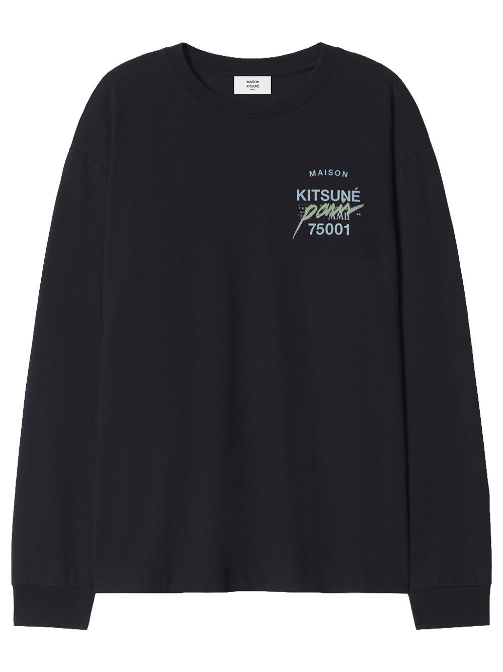 MAISON KITSUNÉ-MMII PROFILE FOX OVERSIZE LS TEE-MQMJT03KJ0119 P199 BLACK
