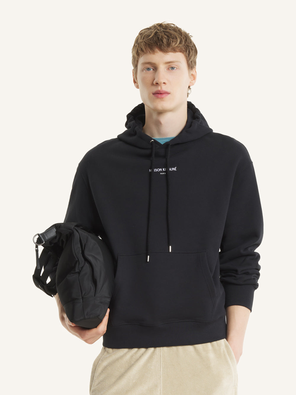 MAISON KITSUNÉ-PARIS COMFORT HOODIE-QM00700KM0341 P199 BLACK