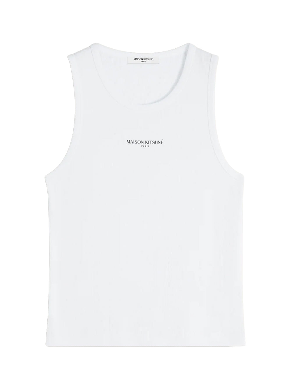 MAISON KITSUNÉ-PARIS RIBBED TANK TOP-QM00600KA0033 P100 WHITE