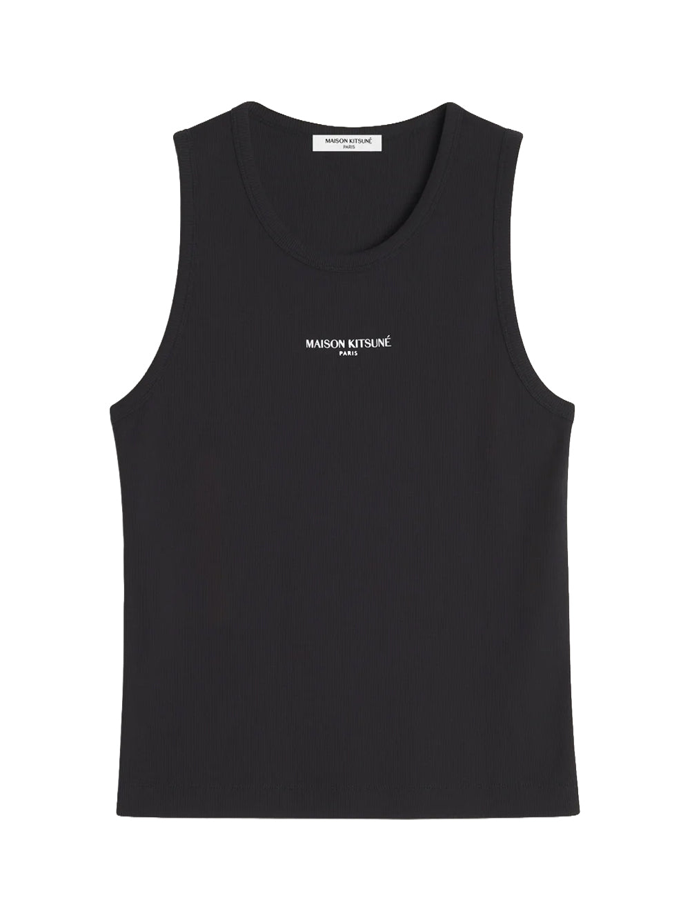 MAISON KITSUNÉ-PARIS RIBBED TANK TOP-QM00600KA0033 P199 BLACK