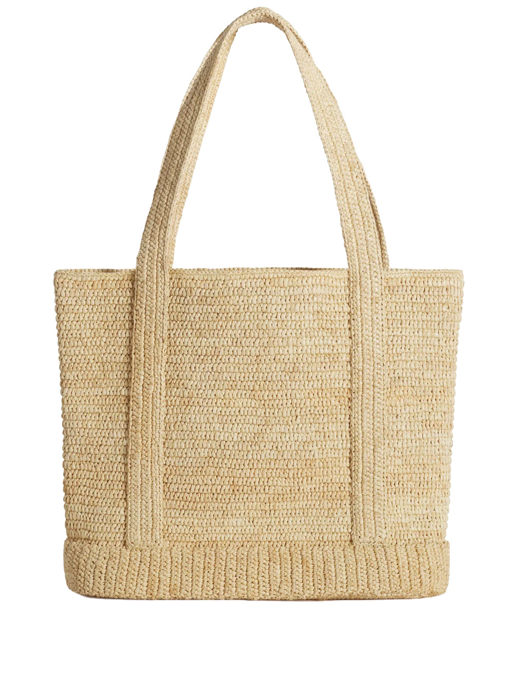 MAISON KITSUNÉ-RAFFIA TOTE-QU05107OF0019 0428 DRIFTWOOD