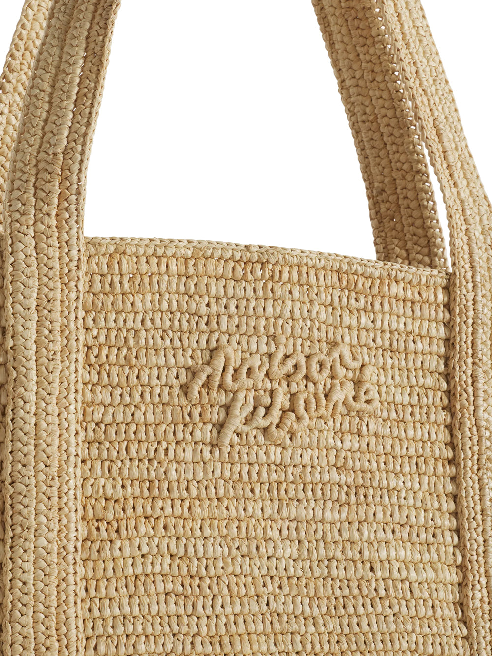 MAISON KITSUNÉ-RAFFIA TOTE-QU05107OF0019 0428 DRIFTWOOD
