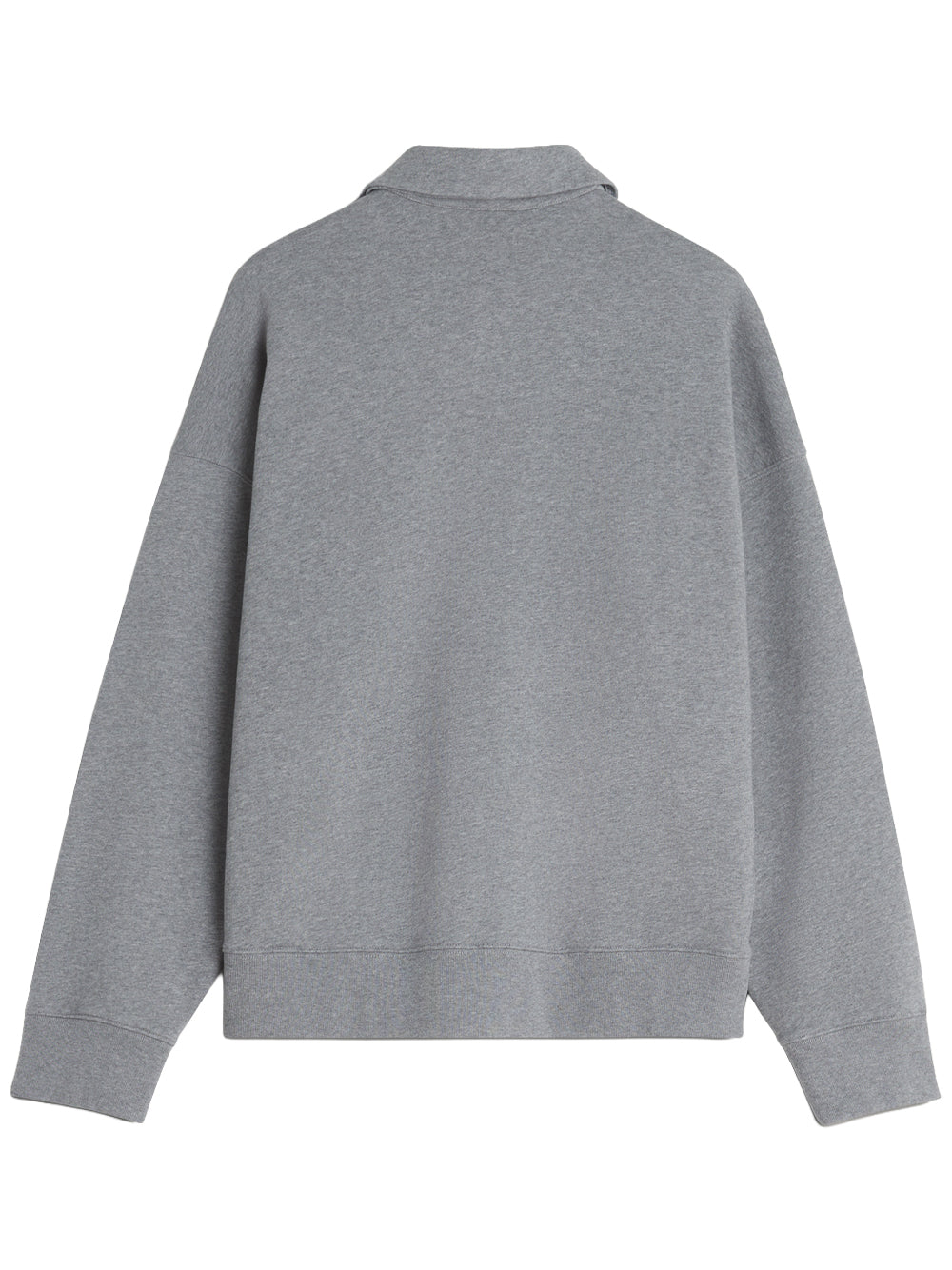 MAISON KITSUNÉ-STAMP OVERSIZE POLO SWEASHIRT-QM00304KM0340 H131 MEDIUM GREY MELANGE