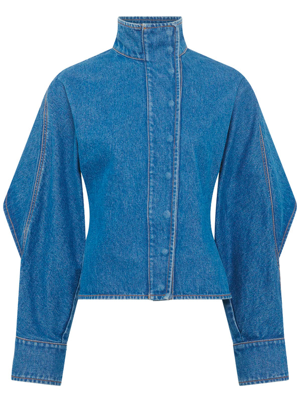 MOON LASER BLUE WASH DENIM LS SHIRT