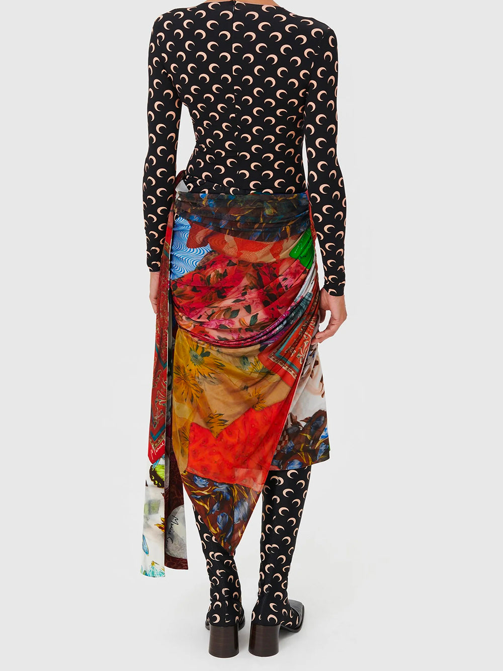 MARINE SERRE-MOON PRINTED JERSEY LS CATSUIT-WJS002ACJER0001 IT99 INVERSE TAN