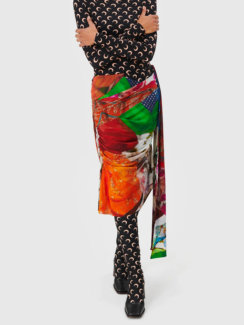 MARINE SERRE-MOON PRINTED JERSEY LS CATSUIT-WJS002ACJER0001 IT99 INVERSE TAN