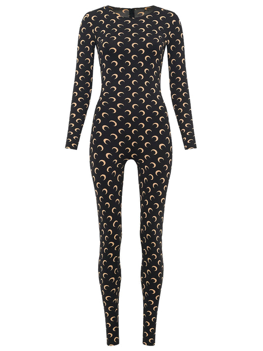 MARINE SERRE-MOON PRINTED JERSEY LS CATSUIT-WJS002ACJER0001 IT99 INVERSE TAN