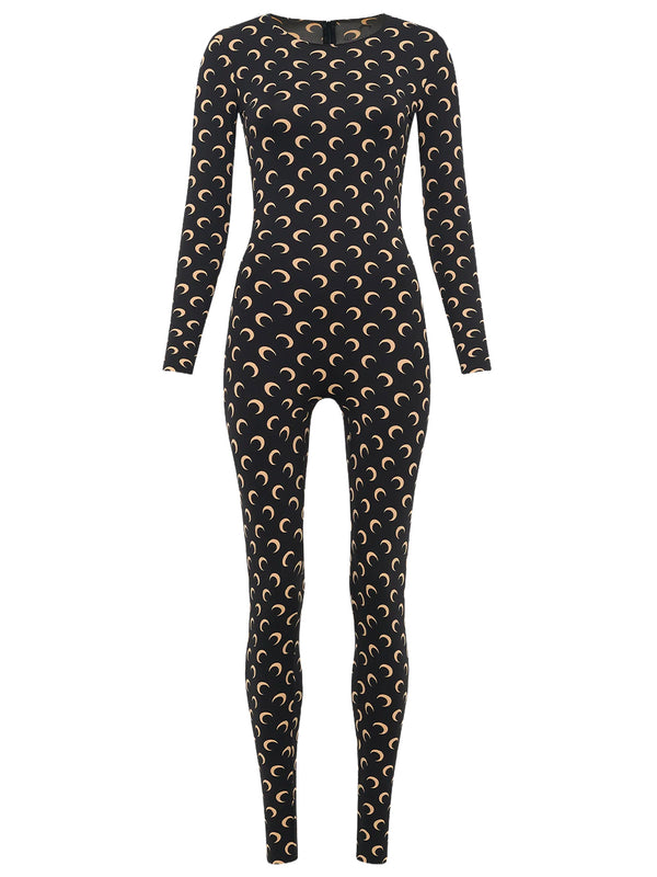 MOON PRINTED JERSEY LS CATSUIT