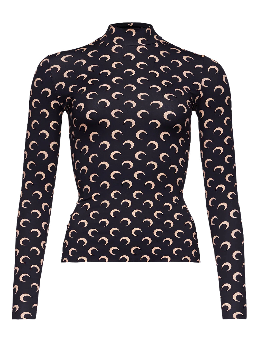 MARINE SERRE-MOON PRINTED JERSEY LS HIGHNECK TOP-WTS005ACJER0001 IT99 INVERSE TAN