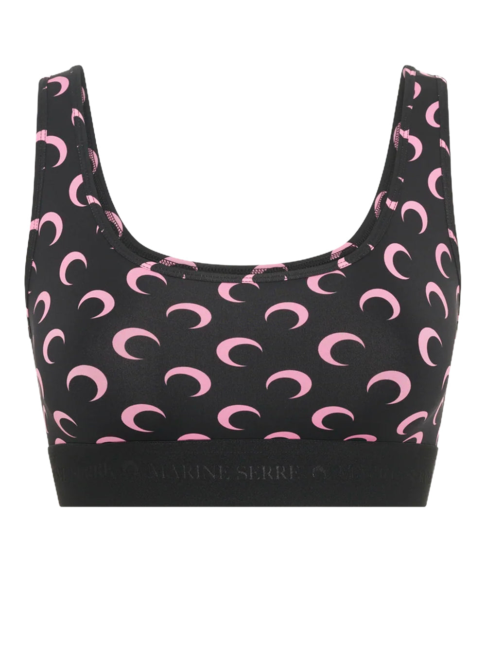 MARINE SERRE-MOON PRINTED JERSEY SPORTS BRA-WUW055BCJER0001 BK90 BLACK/PINK