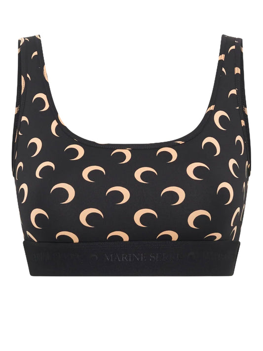 MARINE SERRE-MOON PRINTED JERSEY SPORTS BRA-WUW055BCJER0001 IT99 INVERSE TAN