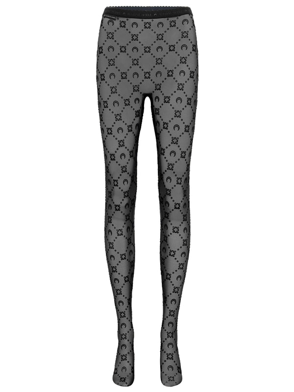 MOONOGRAM MESH FLOCK TIGHTS