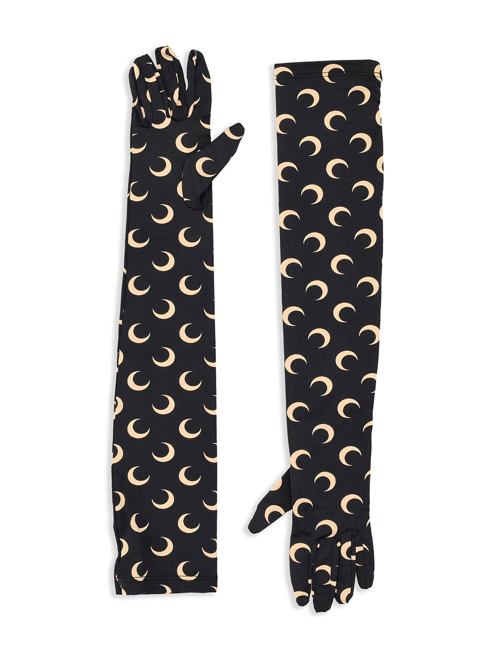 MARINE SERRE-RECYCLED MOON JERSEY LONG GLOVES-WSA024ACJER0001 IT99 INVERSE TAN