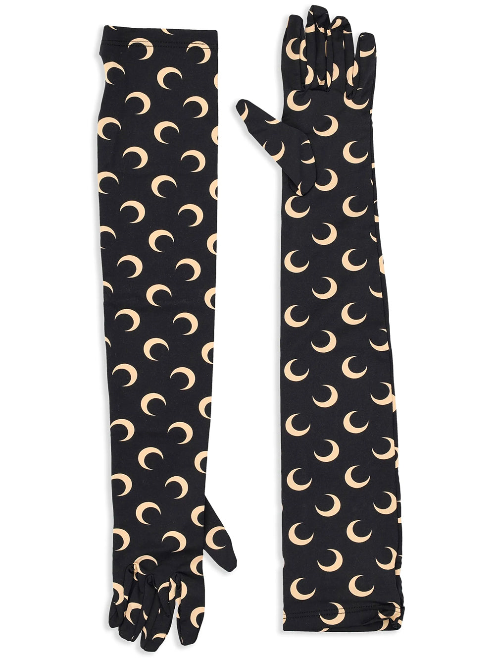 MARINE SERRE-RECYCLED MOON JERSEY LONG GLOVES-WSA024ACJER0001 IT99 INVERSE TAN