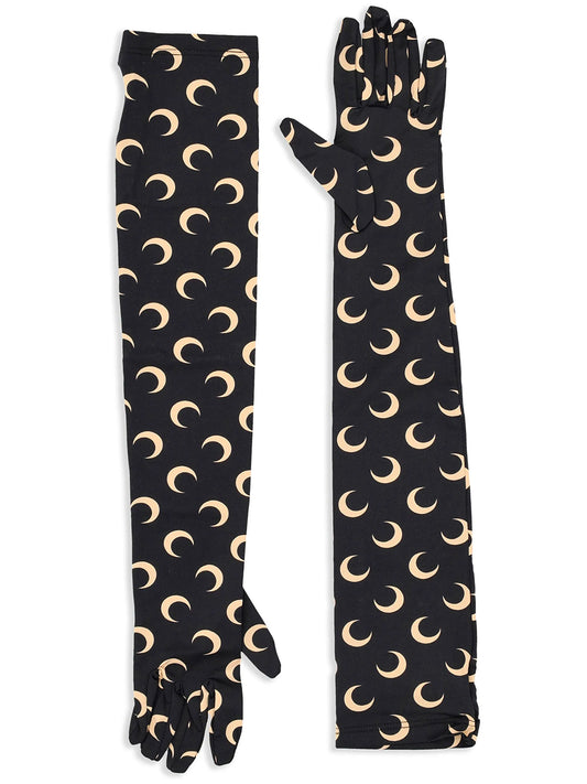 MARINE SERRE-RECYCLED MOON JERSEY LONG GLOVES-WSA024ACJER0001 IT99 INVERSE TAN