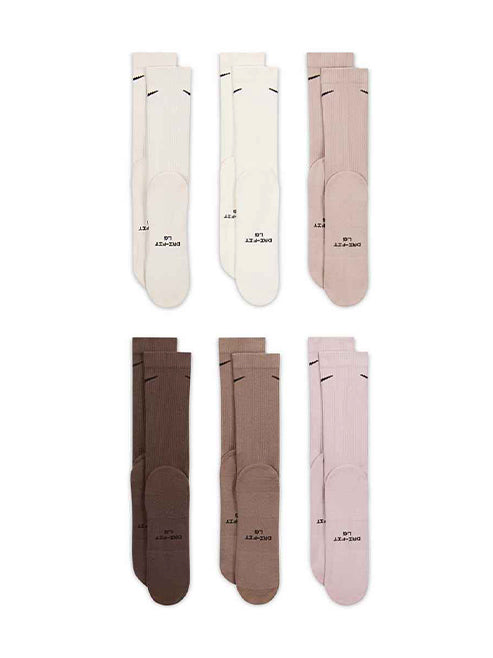 NIKE-EVERYDAY ELEVATED SOCKS 6 PACK-HQ8021.905 905 MULTI