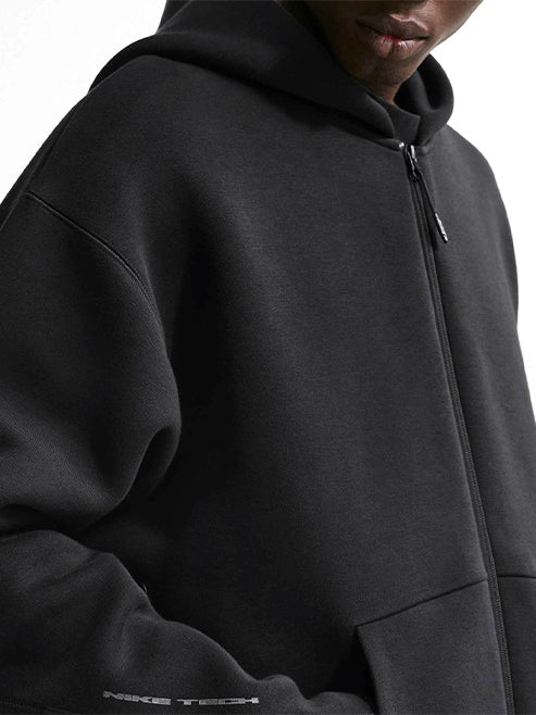 NIKE-NIKE TECH FLEECE FULL-ZIP HOODIE-IF1319.010 010 BLACK/BLACK
