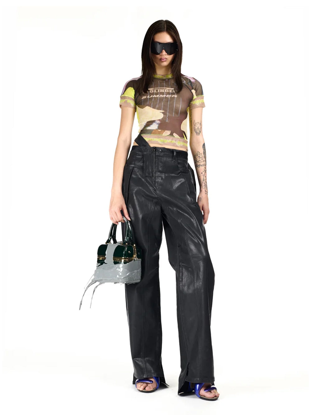 OTTOLINGER-GLAZED BAGGY JEANS-117.203817.05 BLUE/BLACK PAINT
