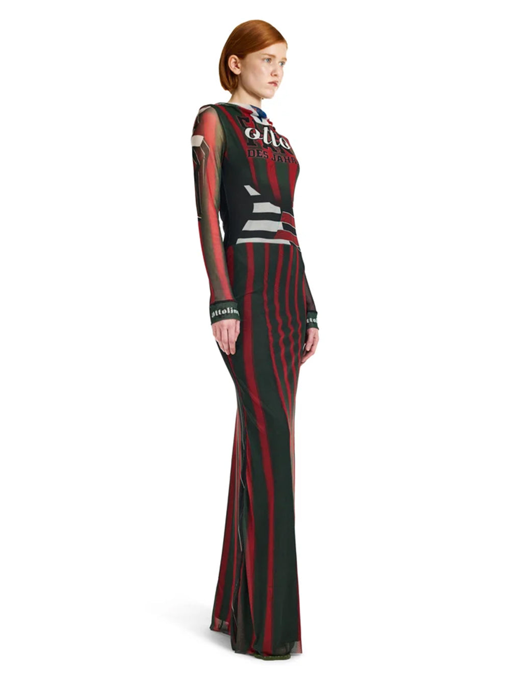 OTTOLINGER-MESH LONGSLEEVE MAXI DRESS-101.504801.01 SPORTY POLO