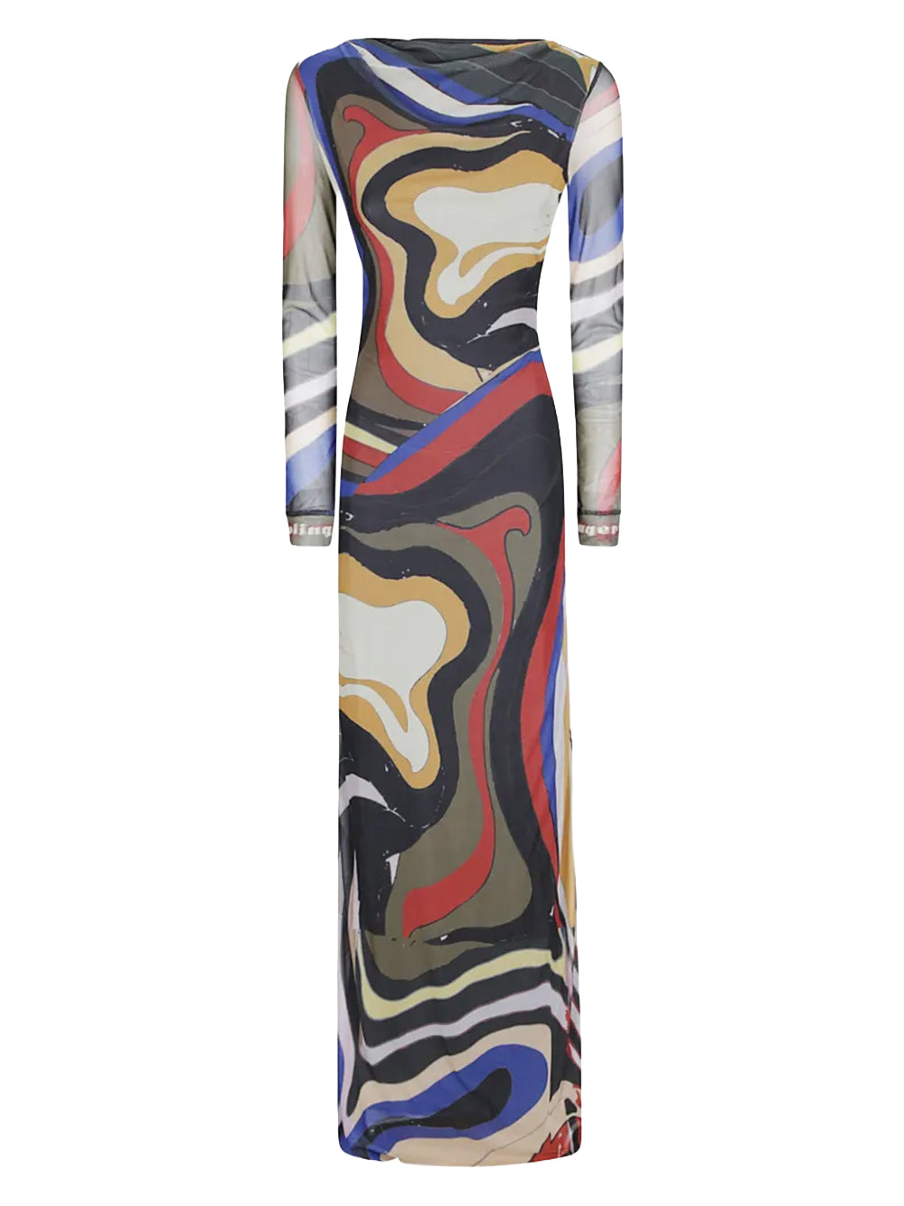 OTTOLINGER-MESH LONGSLEEVE MAXI DRESS-101.504801.02 PSYCHEDELIC