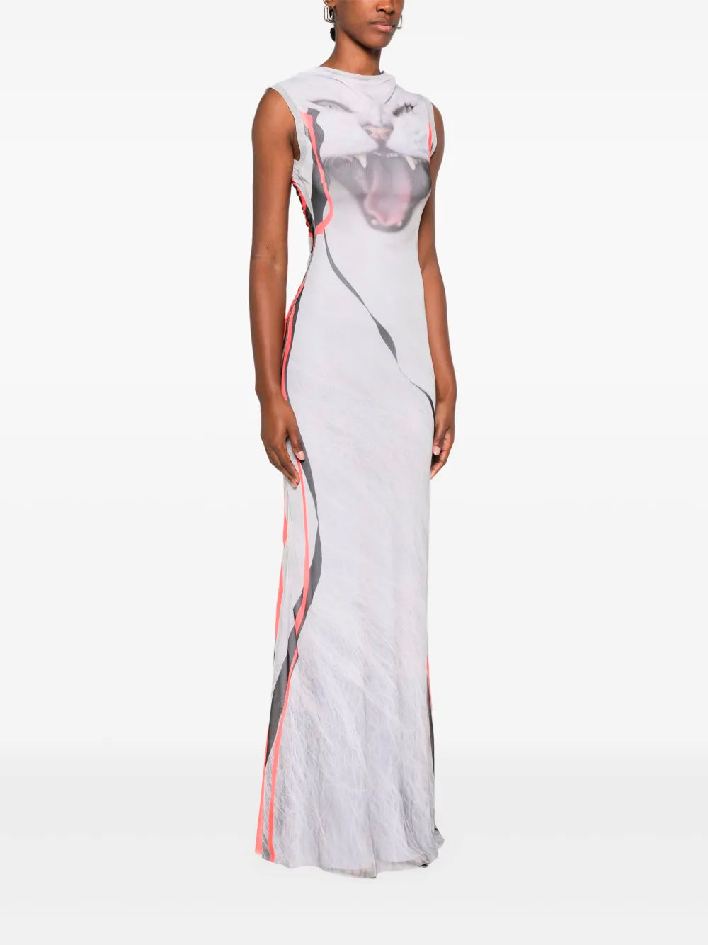 OTTOLINGER-MESH MAXI DRESS-10150030102 PRINT WHITE