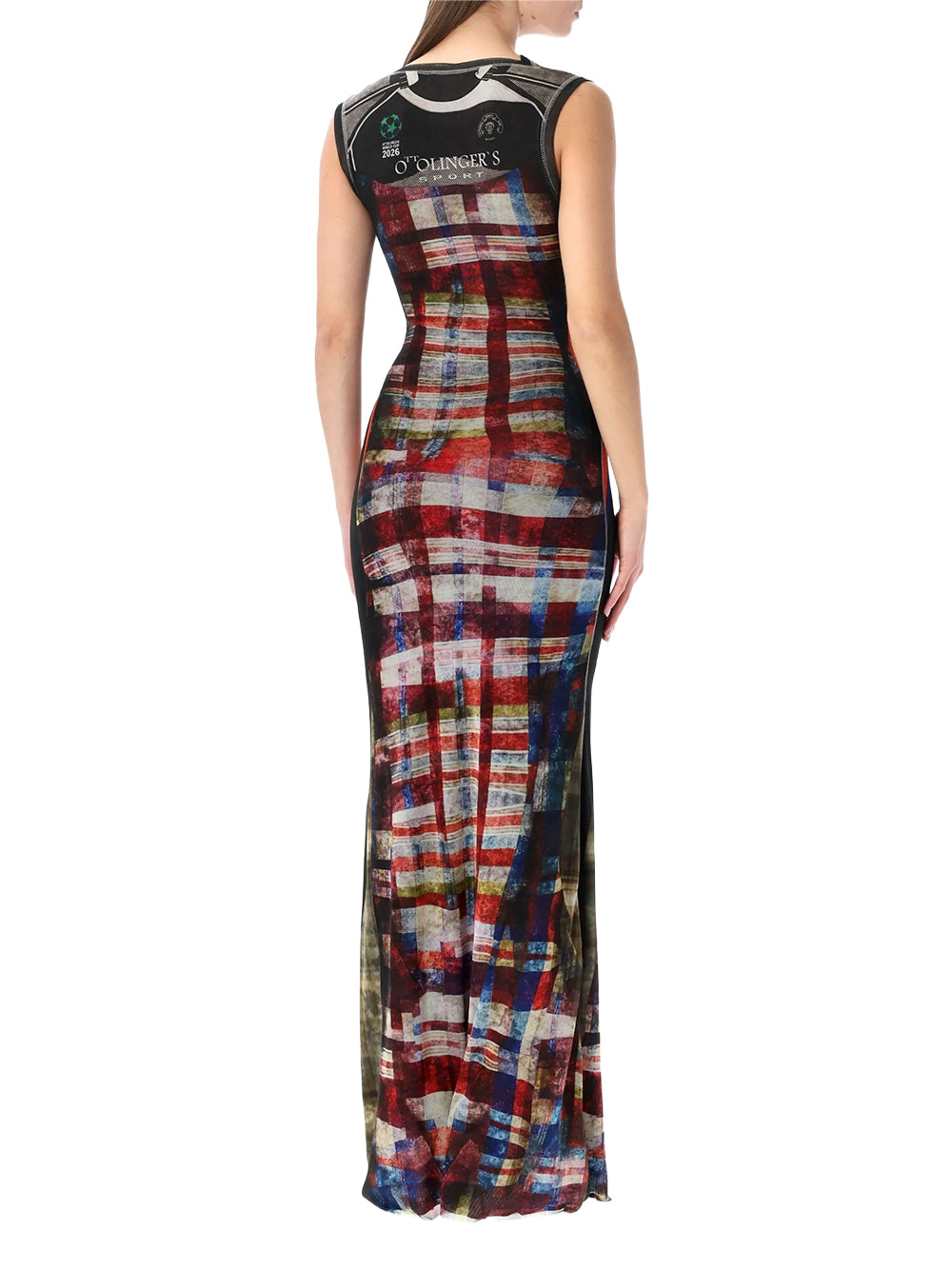OTTOLINGER-MESH MAXI GOWN-10150030106 RACING PLAID