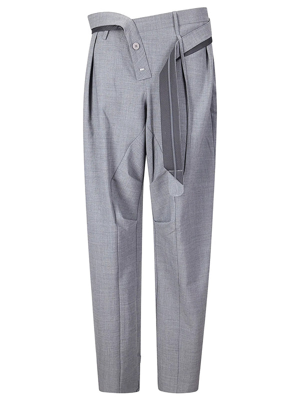 STRAPPED BAGGY SUIT PANTS