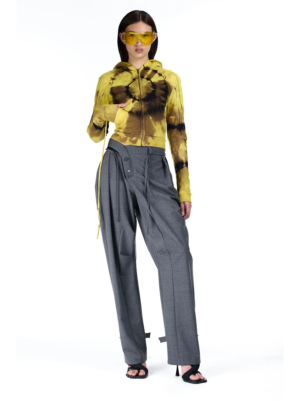 OTTOLINGER-STRAPPED BAGGY SUIT PANTS-123.205423.01 ANTHRACITE
