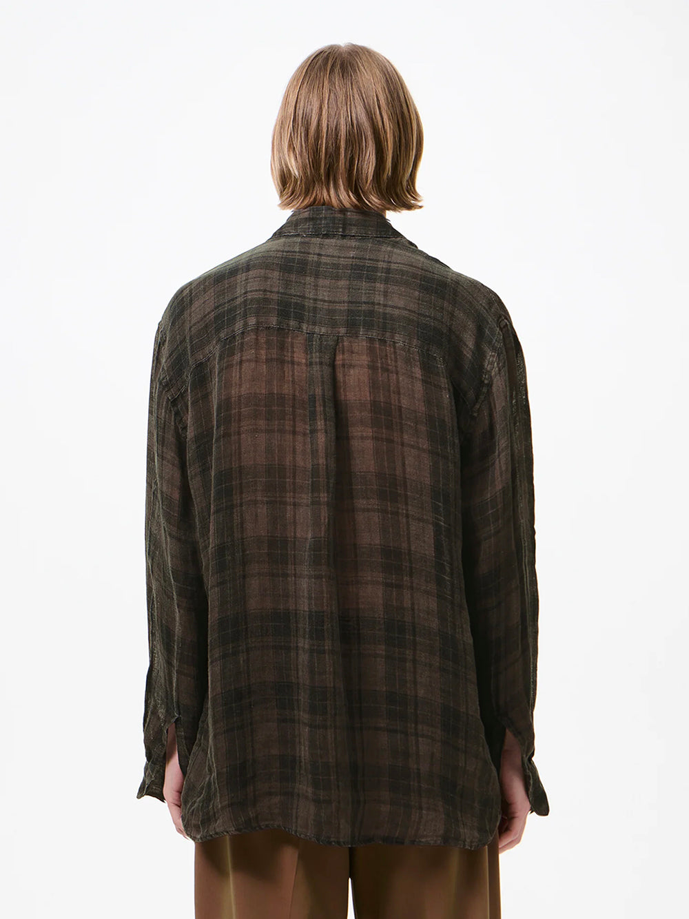 OUR LEGACY-ABOVE SHIRT-M2262AP PENUMBRA CHECK SHEERCOAT LINEN