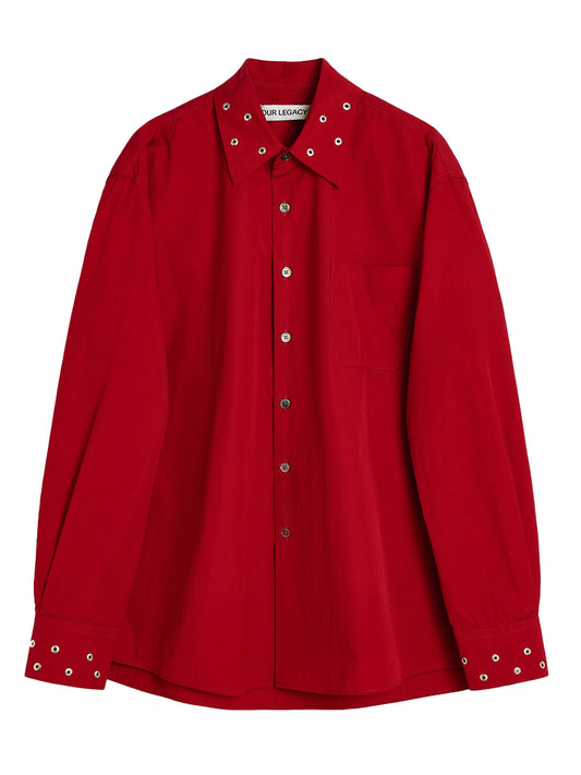 OUR LEGACY-ABOVE SHIRT-M4252AL LIPSTICK RED SUPER POPLIN