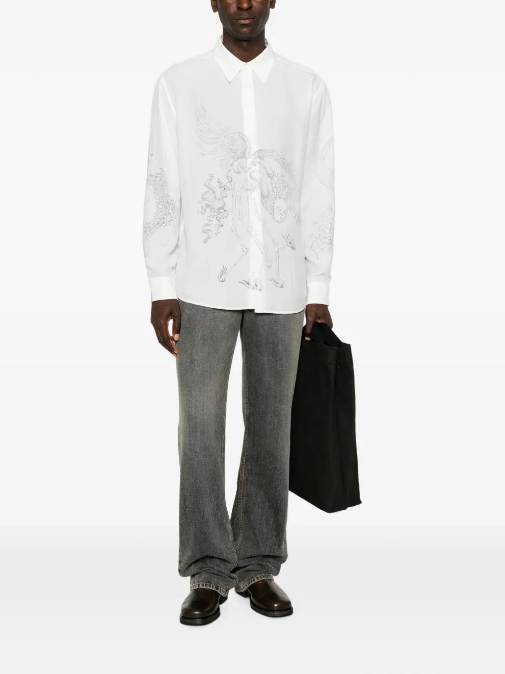OUR LEGACY-BEYOND SHIRT-M4262BPA POINTILLISM ALLEGORY PRINT