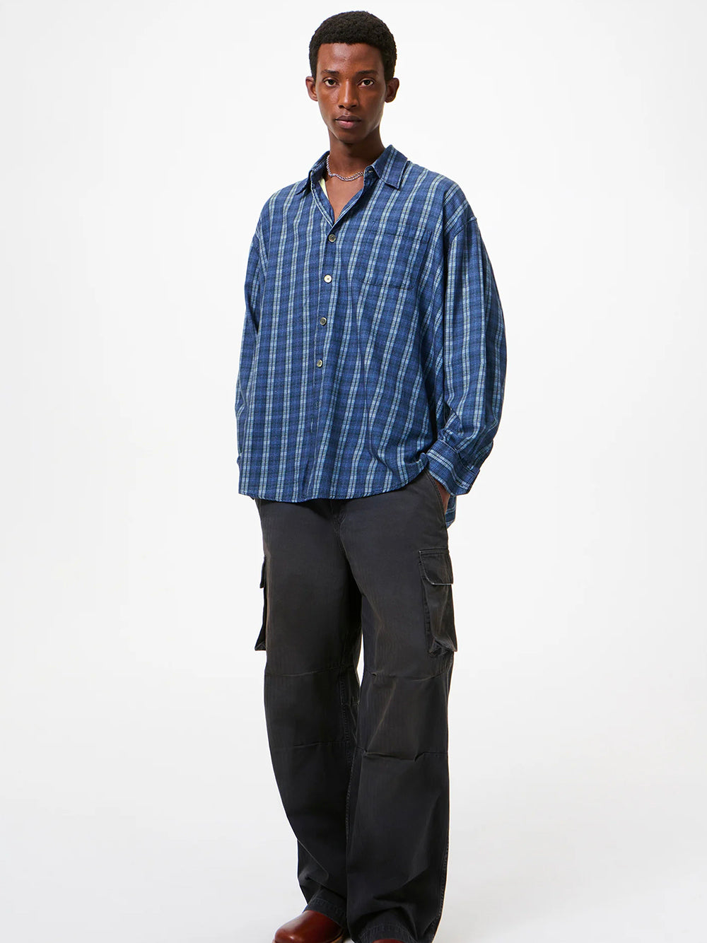 OUR LEGACY-BORROWED SHIRT-M2262BCP CHECK PLEASE PRINT