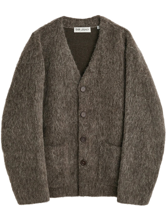 OUR LEGACY-CARDIGAN-M2266CM MOLE GREY HAIRY WOOL