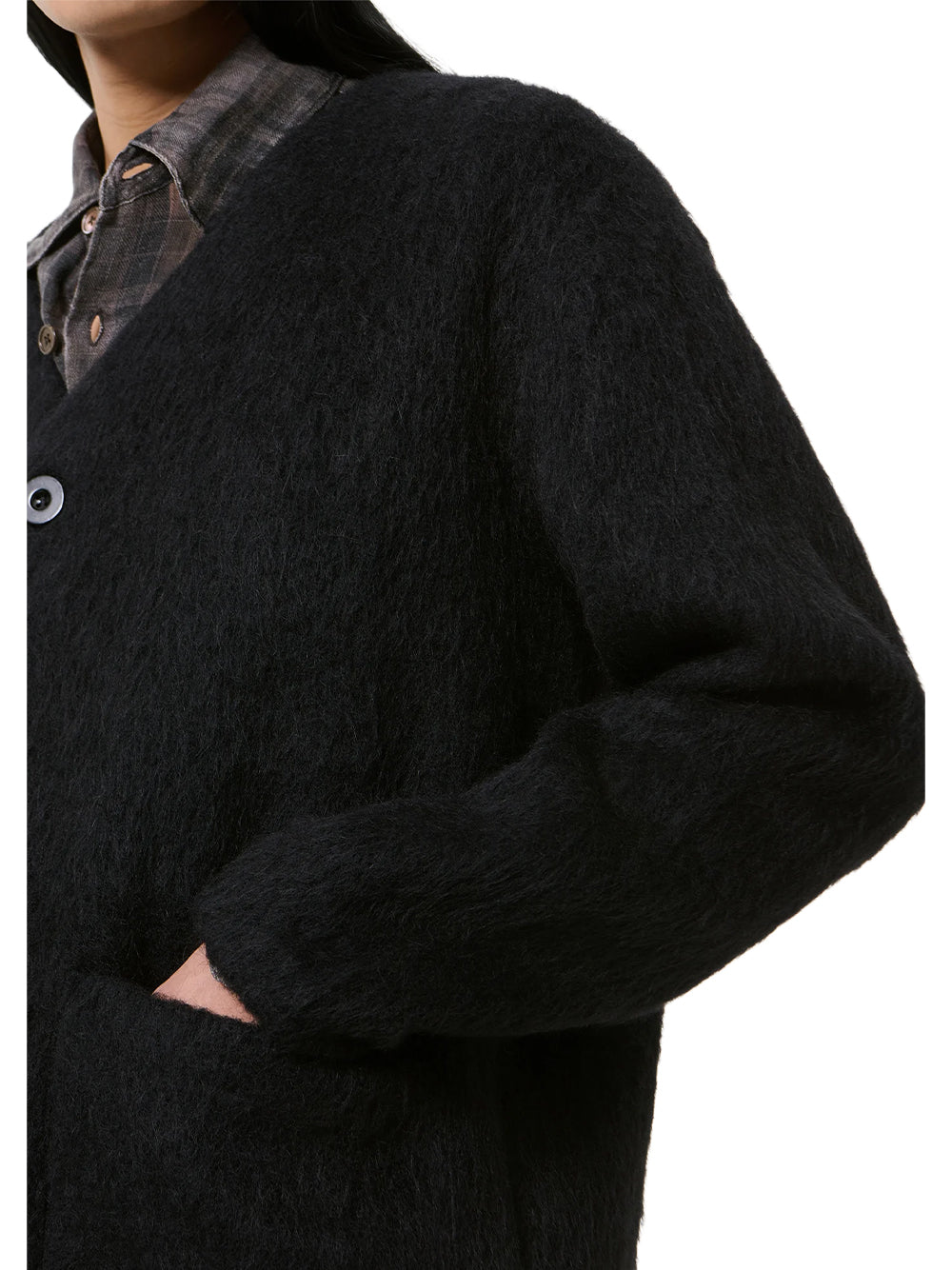 OUR LEGACY-CARDIGAN-M4206CBM BLACK MOHAIR