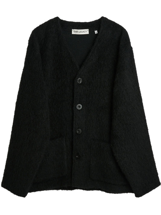 OUR LEGACY-CARDIGAN-M4206CBM BLACK MOHAIR