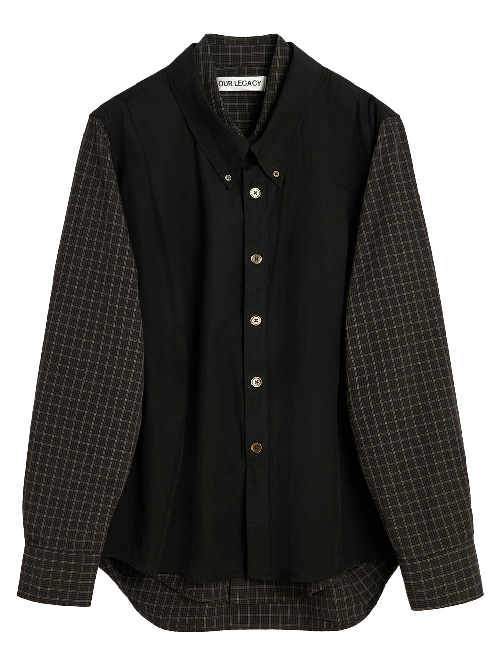 OUR LEGACY-DOUBLE BORROWED SHIRT-M4252DB BLACK FAUX LUMBERJACK CHEK