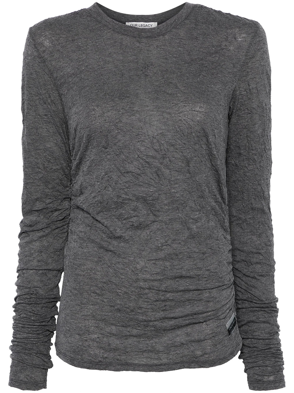 OUR LEGACY-STRAIN SLIM LONGSLEEVE-W2256A4 ANTHRACITE CRINKLE GAUZE