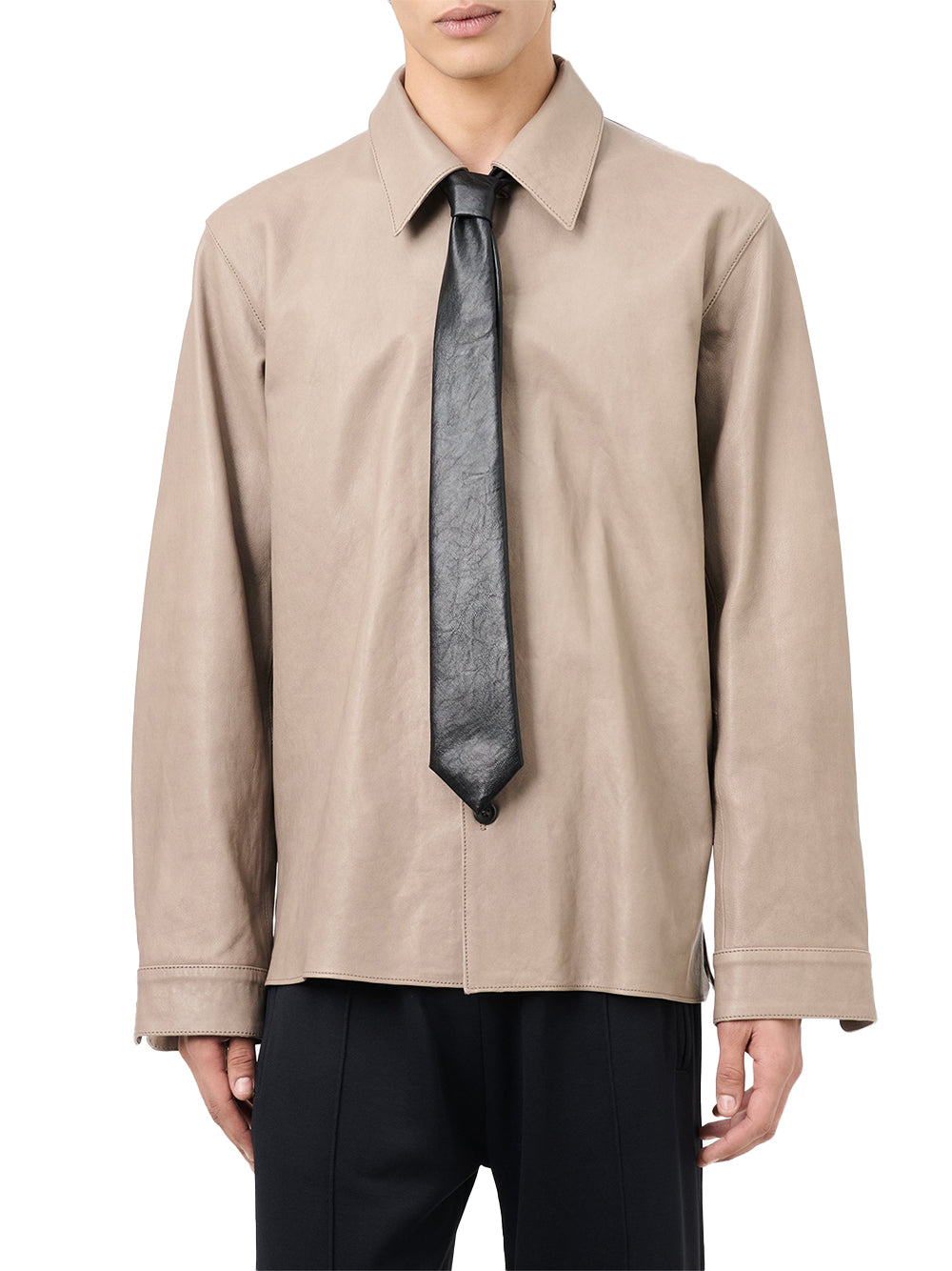 OUR LEGACY-TIE-A4248TBR BLACK REAL FAKE LEATHER