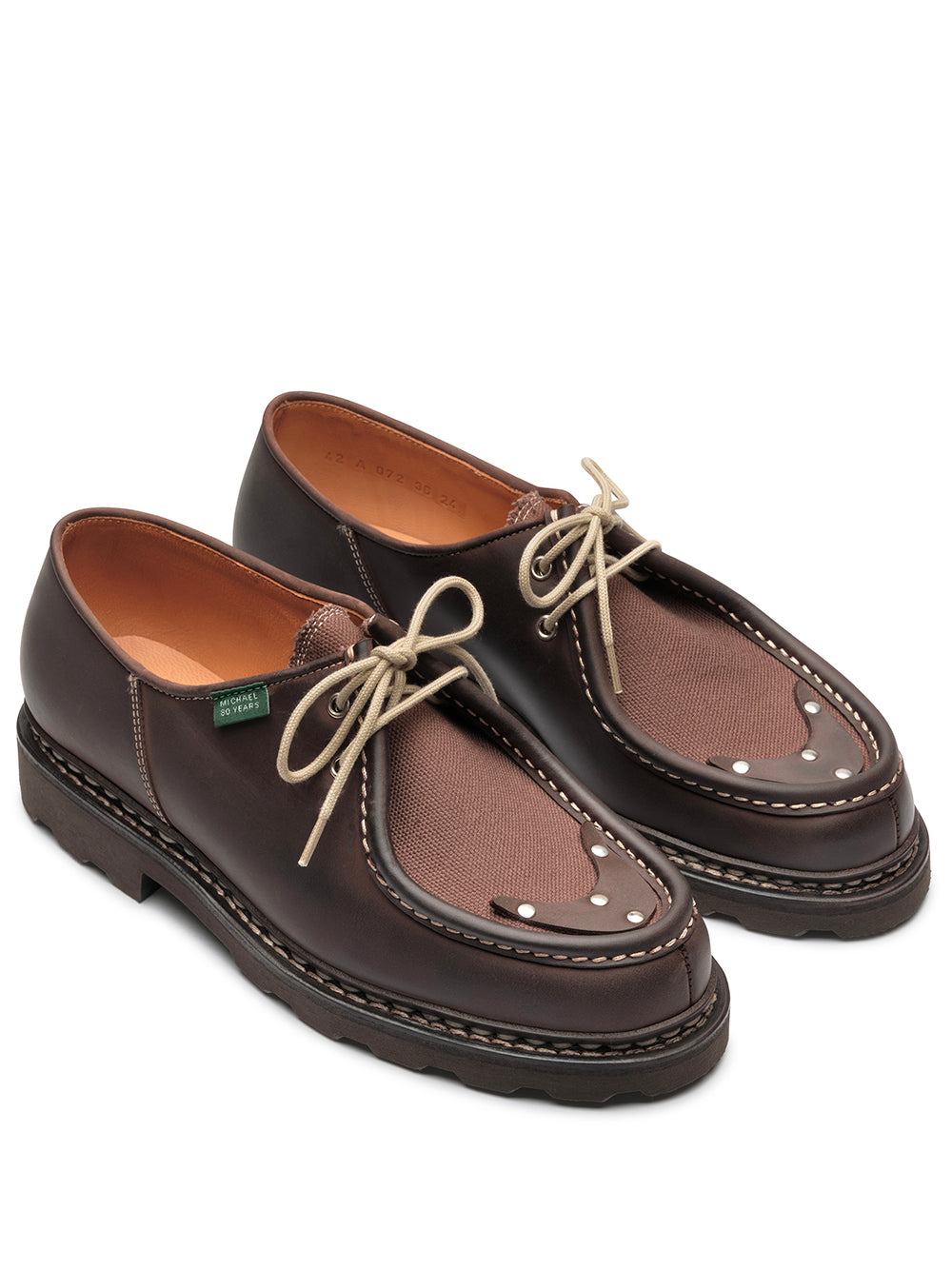 PARABOOT-MICHAEL 1950/MARCHE-238383 MARRON NUB GRINGO/TOILE EBENE