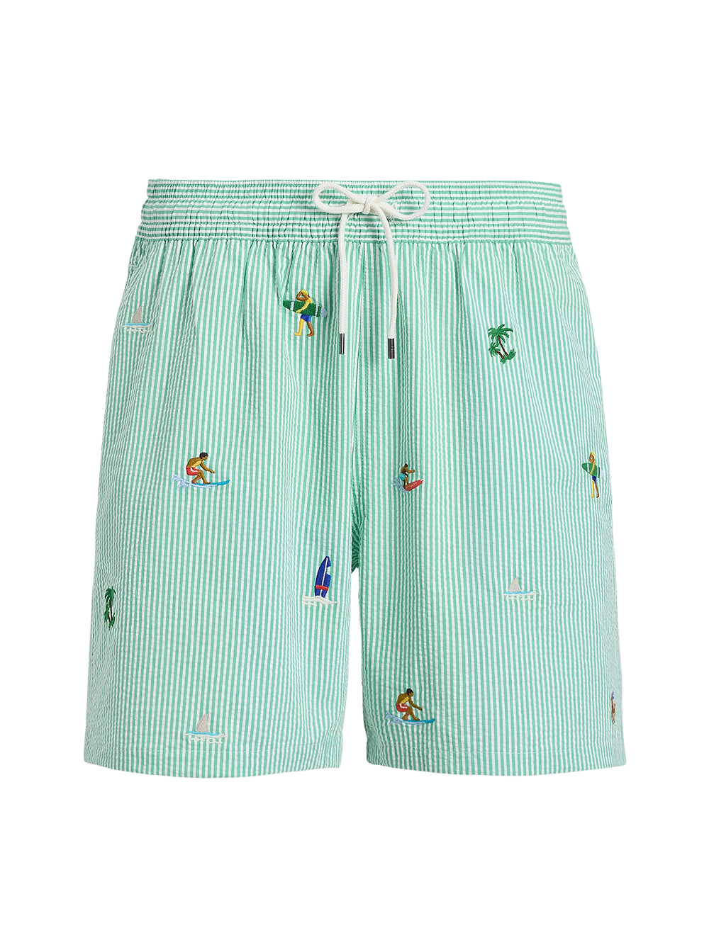 POLO RALPH LAUREN-5.75-INCH TRAVELER CLASSIC SWIM TRUNK-710B14034001 KEY WST GREEN STRIPE AOE