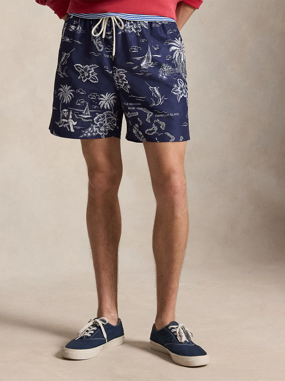 POLO RALPH LAUREN-5.75-INCH TRAVELER POLO BEAR SWIM TRUNK-710B13658001 HARBOR ISLAND BEAR