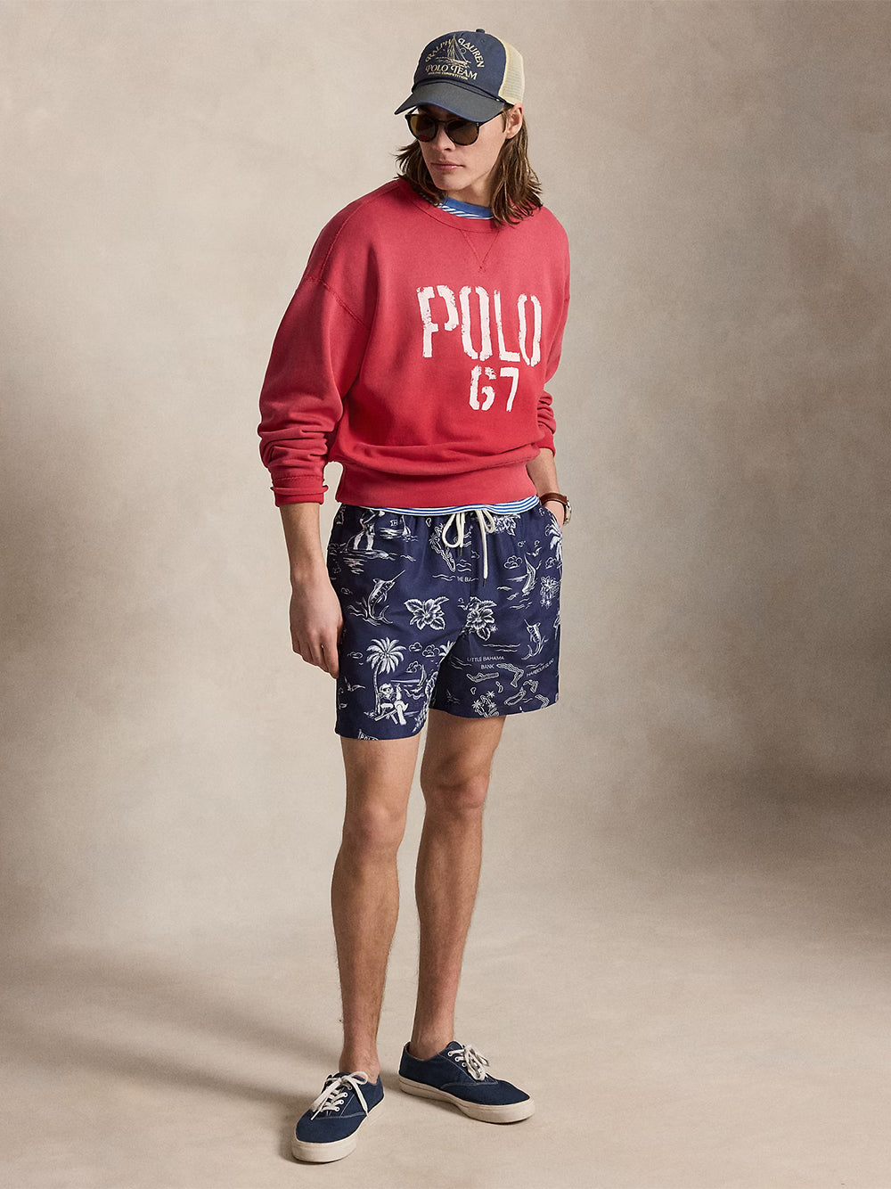 POLO RALPH LAUREN-5.75-INCH TRAVELER POLO BEAR SWIM TRUNK-710B13658001 HARBOR ISLAND BEAR