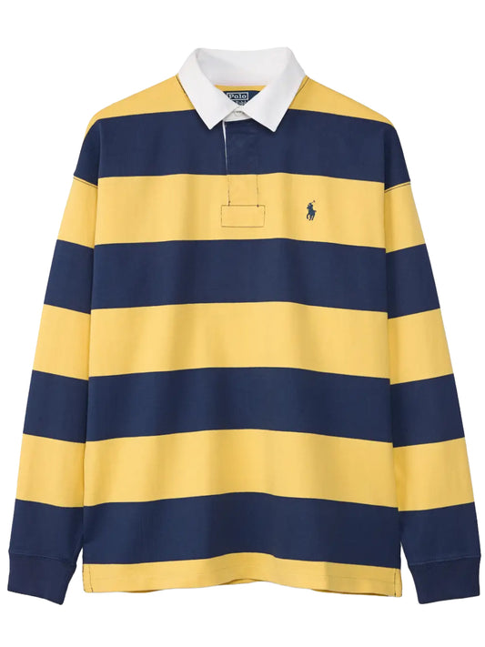 POLO RALPH LAUREN-BIG FIT STRIPED JERSEY RUGBY SHIRT-710B26240004 YELLOW MULTI