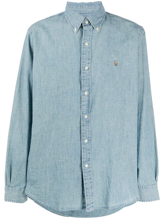 POLO RALPH LAUREN-CHAMBRAY SPORT SHIRT-710792042001 BLUE