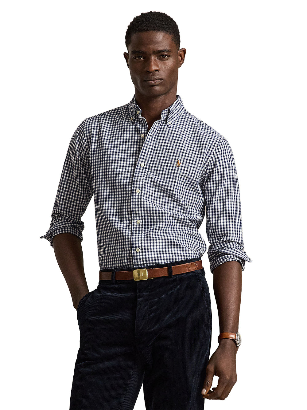 POLO RALPH LAUREN-CLASSIC OXFORD WOVEN SHIRT-710B30243001 WHITE/NAVY