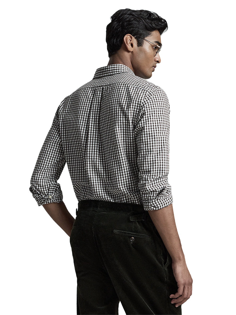 POLO RALPH LAUREN-CLASSIC OXFORD WOVEN SHIRT-710B30243002 WHITE/BROWN