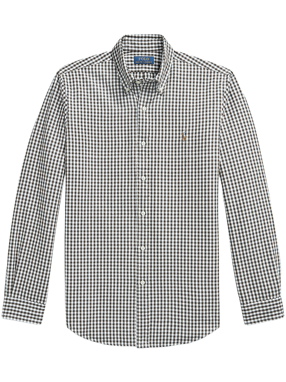 POLO RALPH LAUREN-CLASSIC OXFORD WOVEN SHIRT-710B30243002 WHITE/BROWN