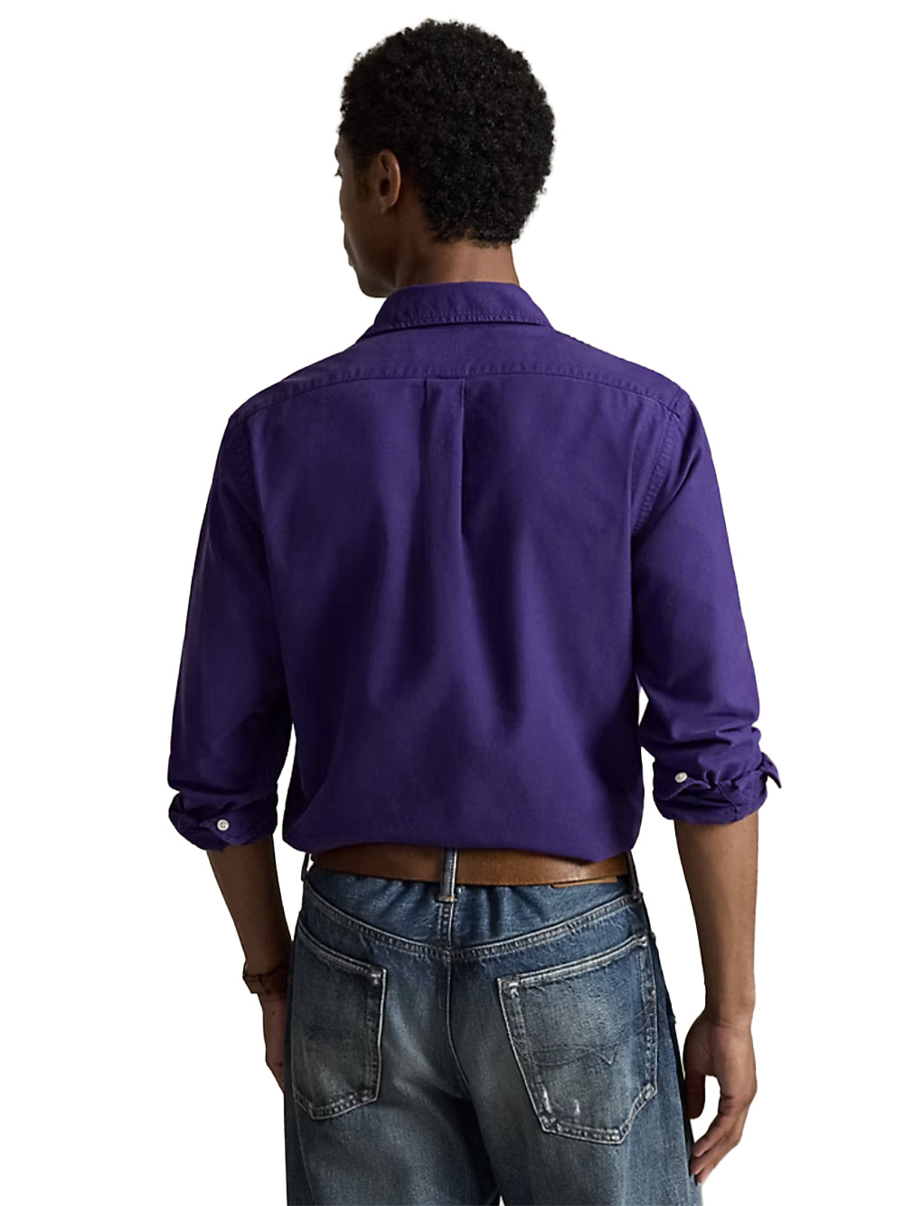 POLO RALPH LAUREN-CUSTOM FIT GARMENT-DYED OXFORD SHIRT-710805564523 MEDIEVAL PURPLE