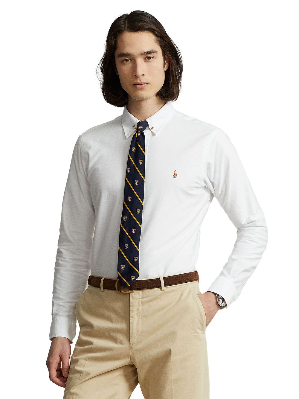 POLO RALPH LAUREN-CUSTOM FIT OXFORD SHIRT-710792041001 WHITE