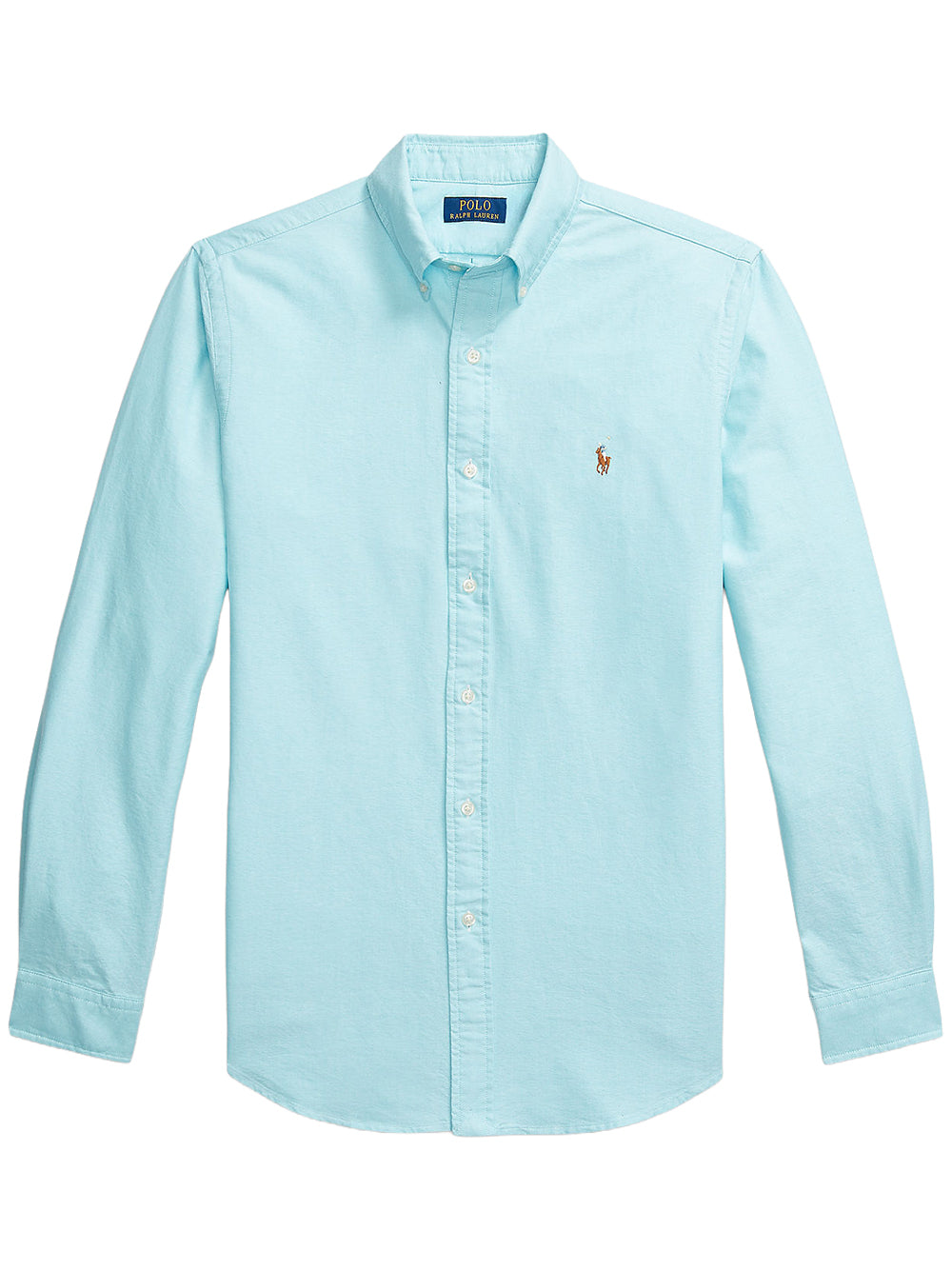POLO RALPH LAUREN-CUSTOM FIT OXFORD SHIRT-710805562010 AEGEAN BLUE